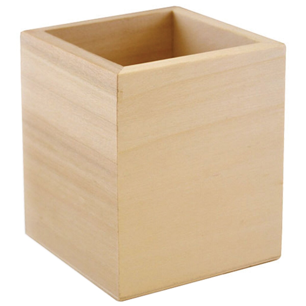 Multicraft Wooden Pen &#x26; Pencil Tub 3.5&#x22;-Square