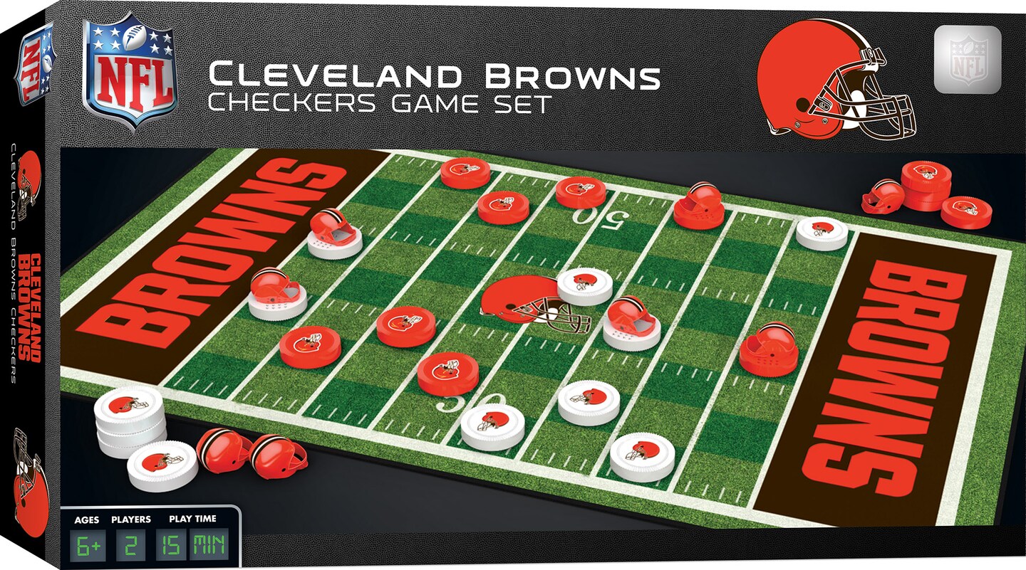 MasterPieces Officially licensed NFL Cleveland Browns Checkers Board Game  for Families and Kids ages 6 and Up