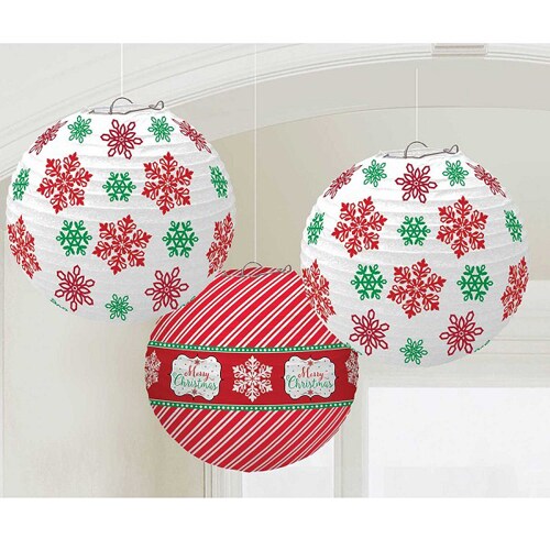 Christmas Printed Lanterns (3 Pack)