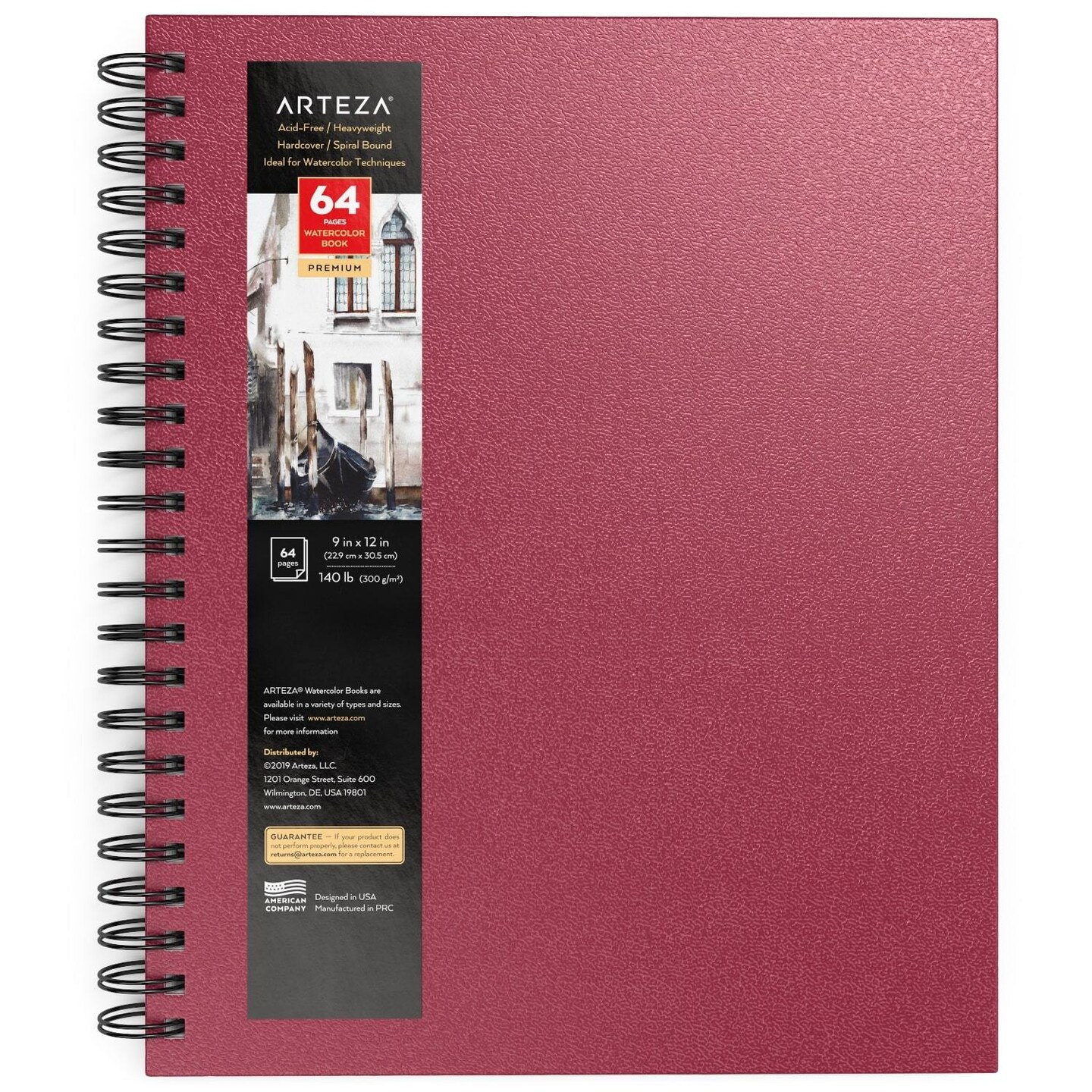 Arteza Watercolor Paper Pad, Spiral-Bound Hardcover, Pink, Cold-Pressed  Paper, 9x12 - 32 Sheets