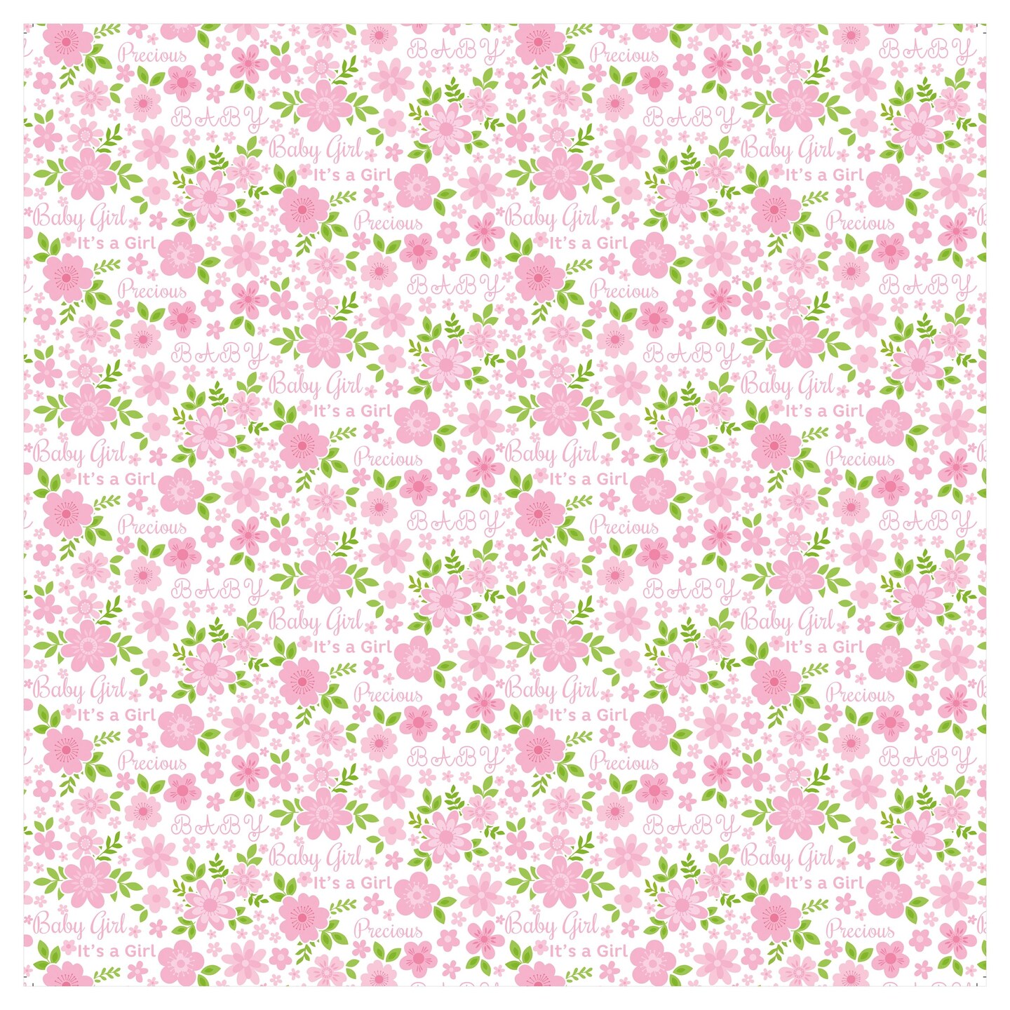 Little Birdie Little Miracle Cardstock Pack 12"X12" 12/Pkg-Baby Girl