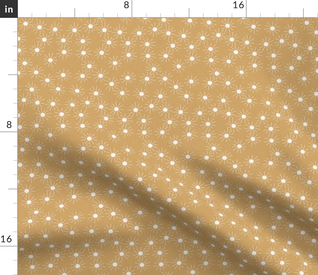 Mini Micro Mustard Suns Summer Sunshine Sun Spring Tiny Custom Printed Fabric by Spoonflower Various Fabrics by the Yard or Fat Quarter