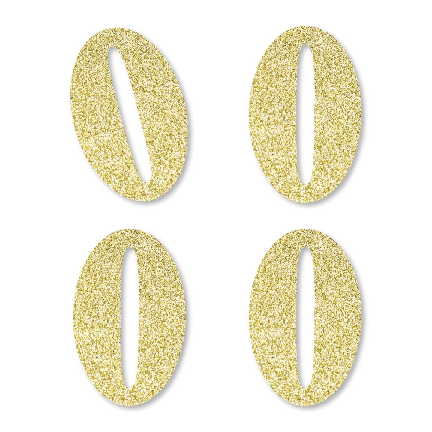 Big Dot of Happiness Gold Glitter 0 - No-Mess Real Gold Glitter Cut-Out Numbers - Zero Party Confetti - Set of 24