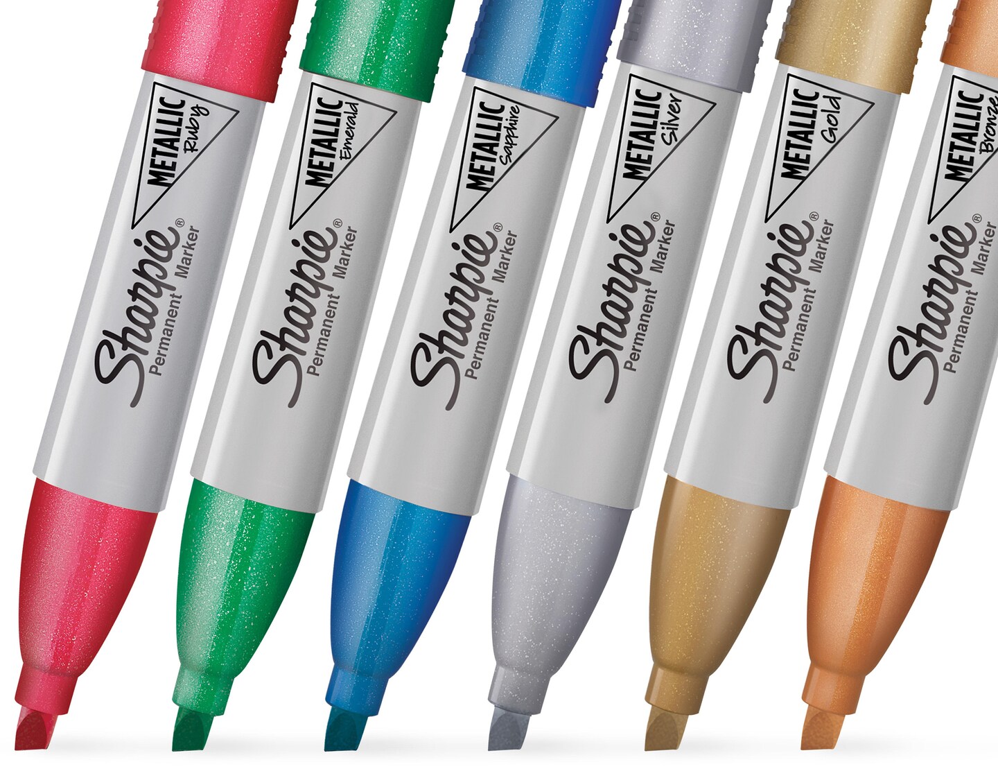 Sharpie Metallic Permanent Markers 6/Pkg-Gold/Silver/Bronze/Ruby/Emerald/Sapphire
