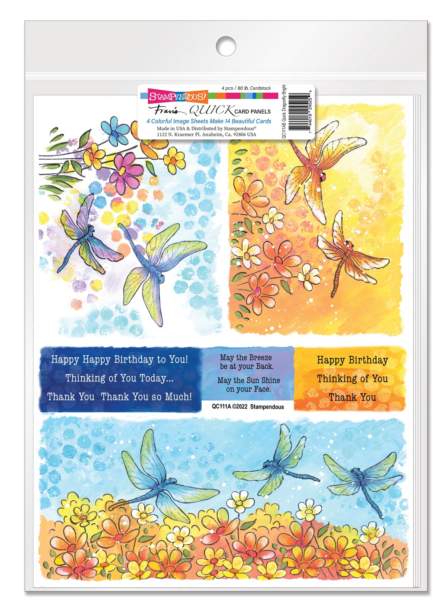 Stampendous Quick Card Panels-Dragonfly Bright