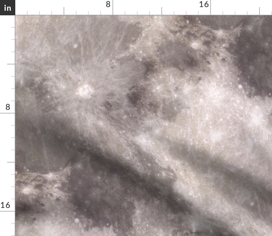 Lunar Moon Texture Planet Space Map Modern Home Decor Custom Printed Fabric by Spoonflower Various Fabrics by the Yard or Fat Quarter