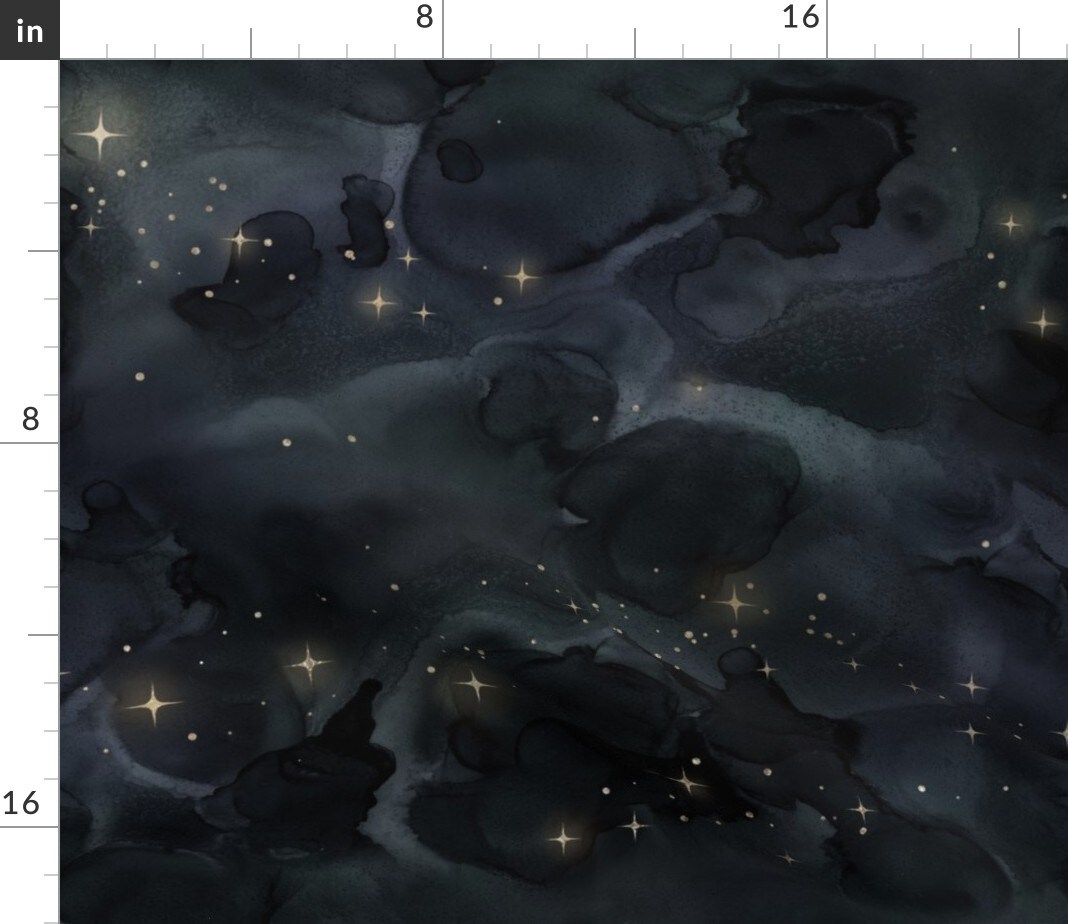 Mystical Night Sky Stars Magic Galaxy Custom Printed Fabric by Spoonflower Various Fabrics by the Yard or Fat Quarter