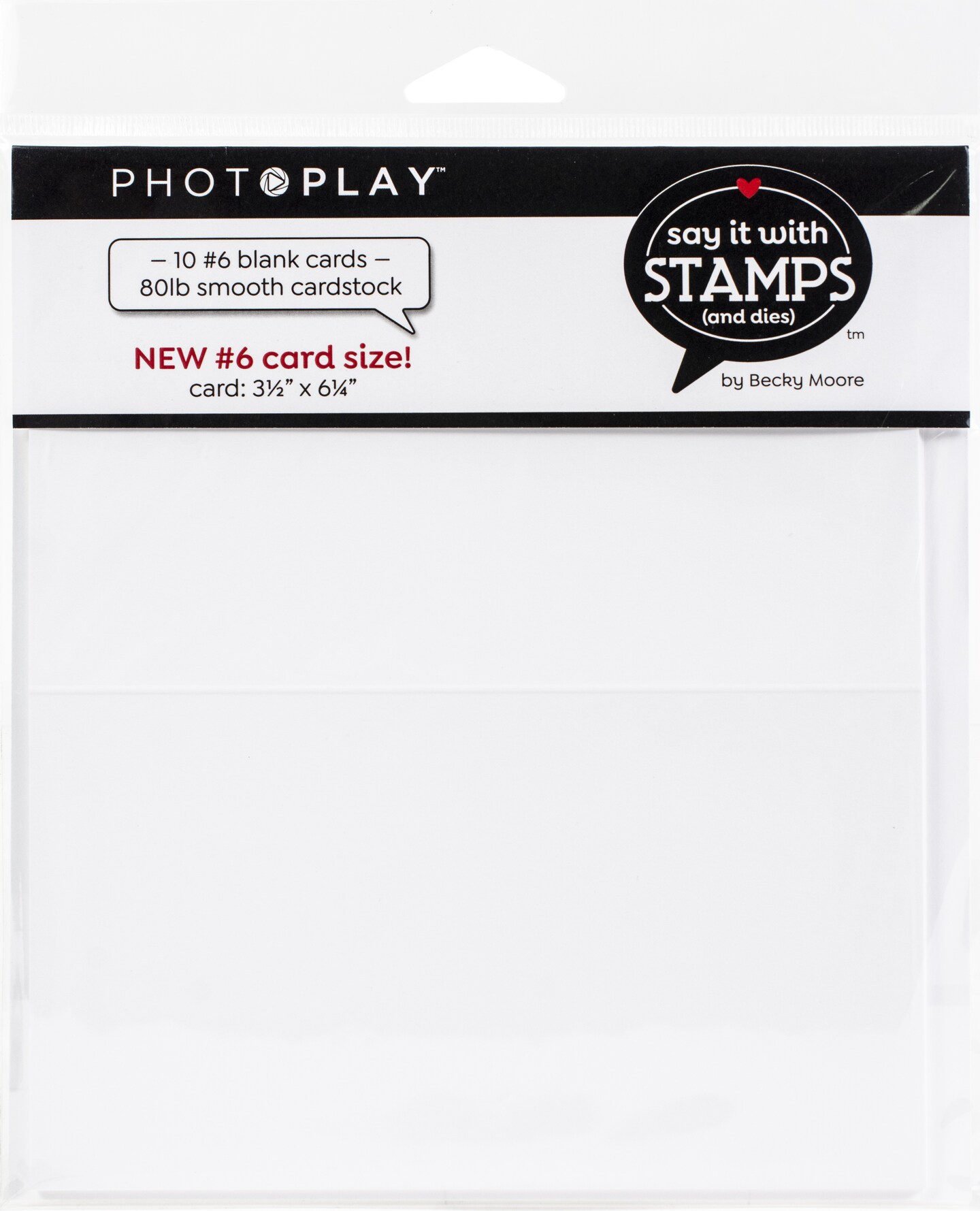 PhotoPlay Say It With Stamps Scored Card 10/Pkg-#6 Blank White