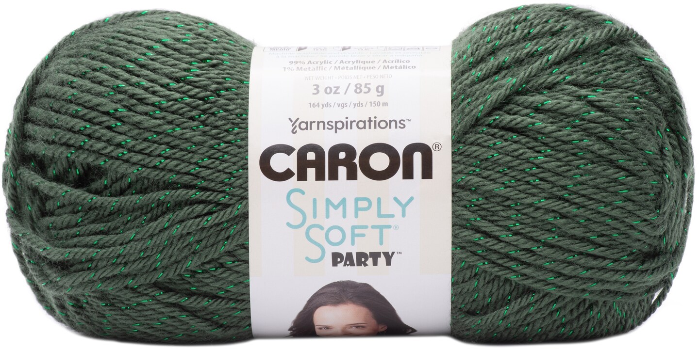 Caron Simply Soft Party Yarn-Dark Sage Sparkle