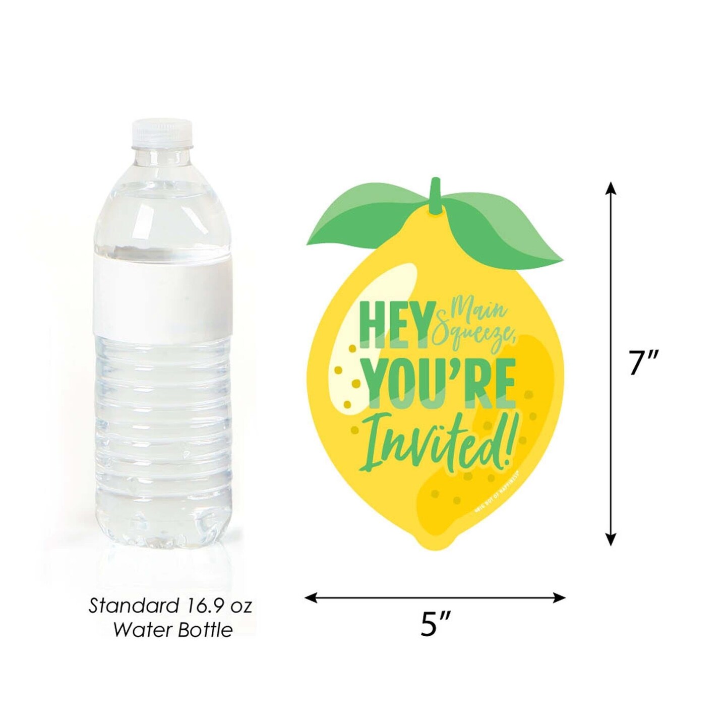 Big Dot of Happiness So Fresh - Lemon - Shaped Fill-in Invitations - Citrus Lemonade Party Invitation Cards with Envelopes - Set of 12