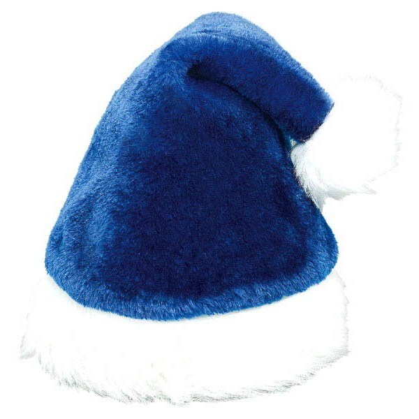 Blue Plush Santa Hat