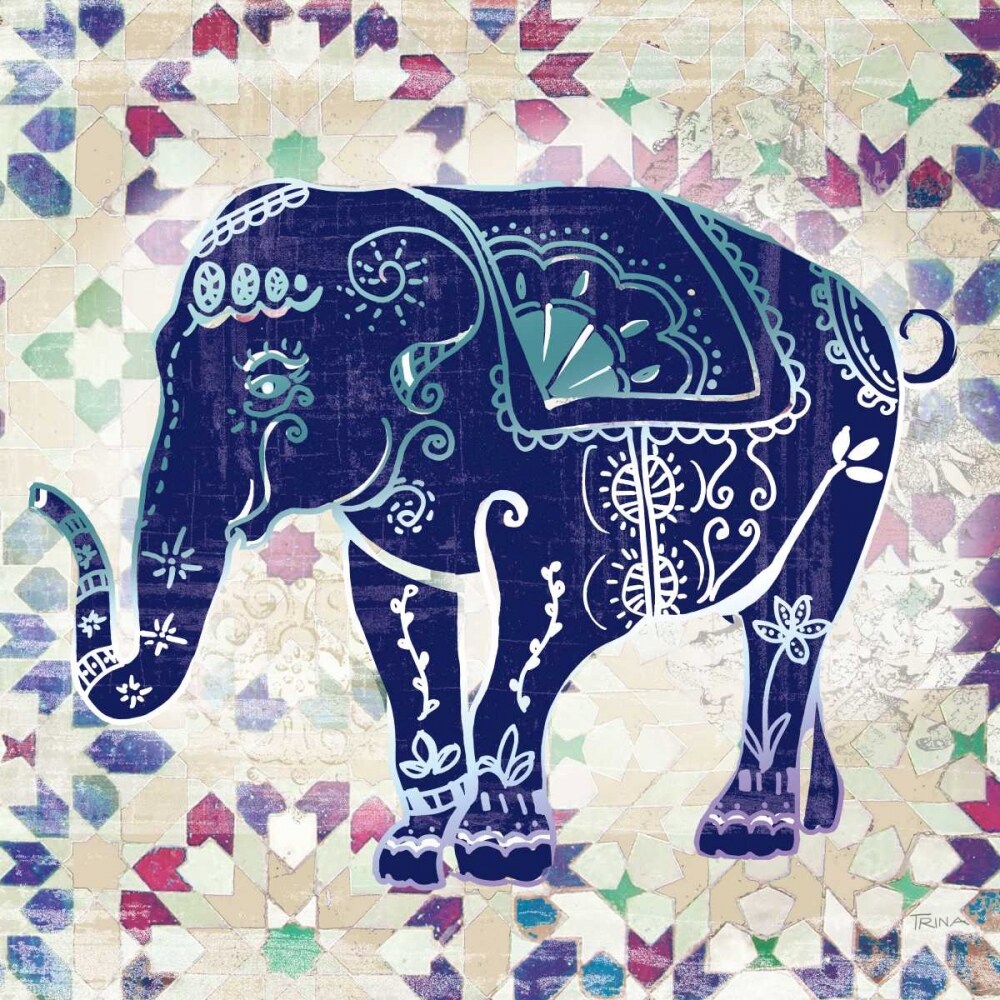 Painted Elephant II Poster Print by Katrina Craven - Item # VARPDX17127
