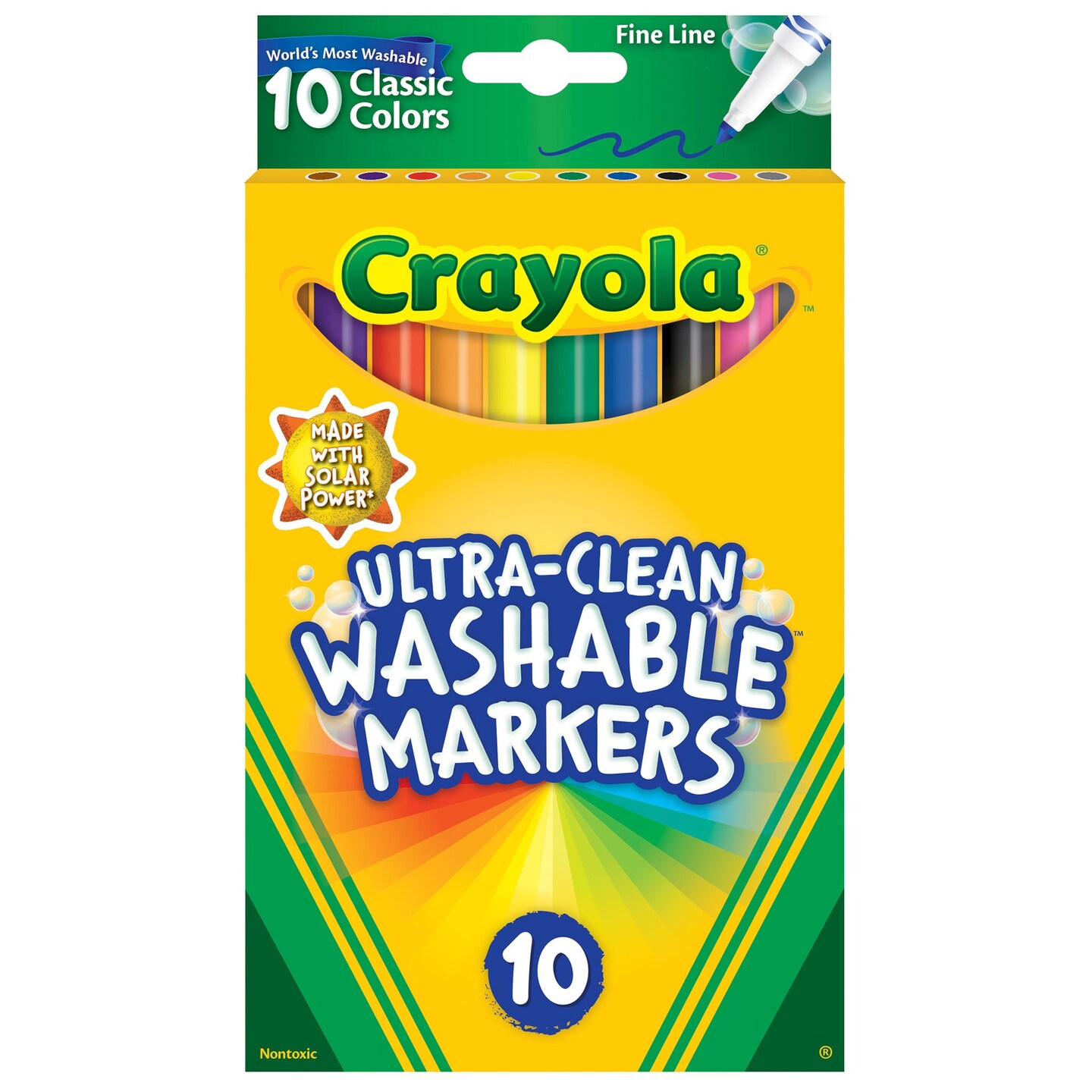 Crayola Ultra-Clean Fine Line Washable Markers 10/Pkg-Classic Colors