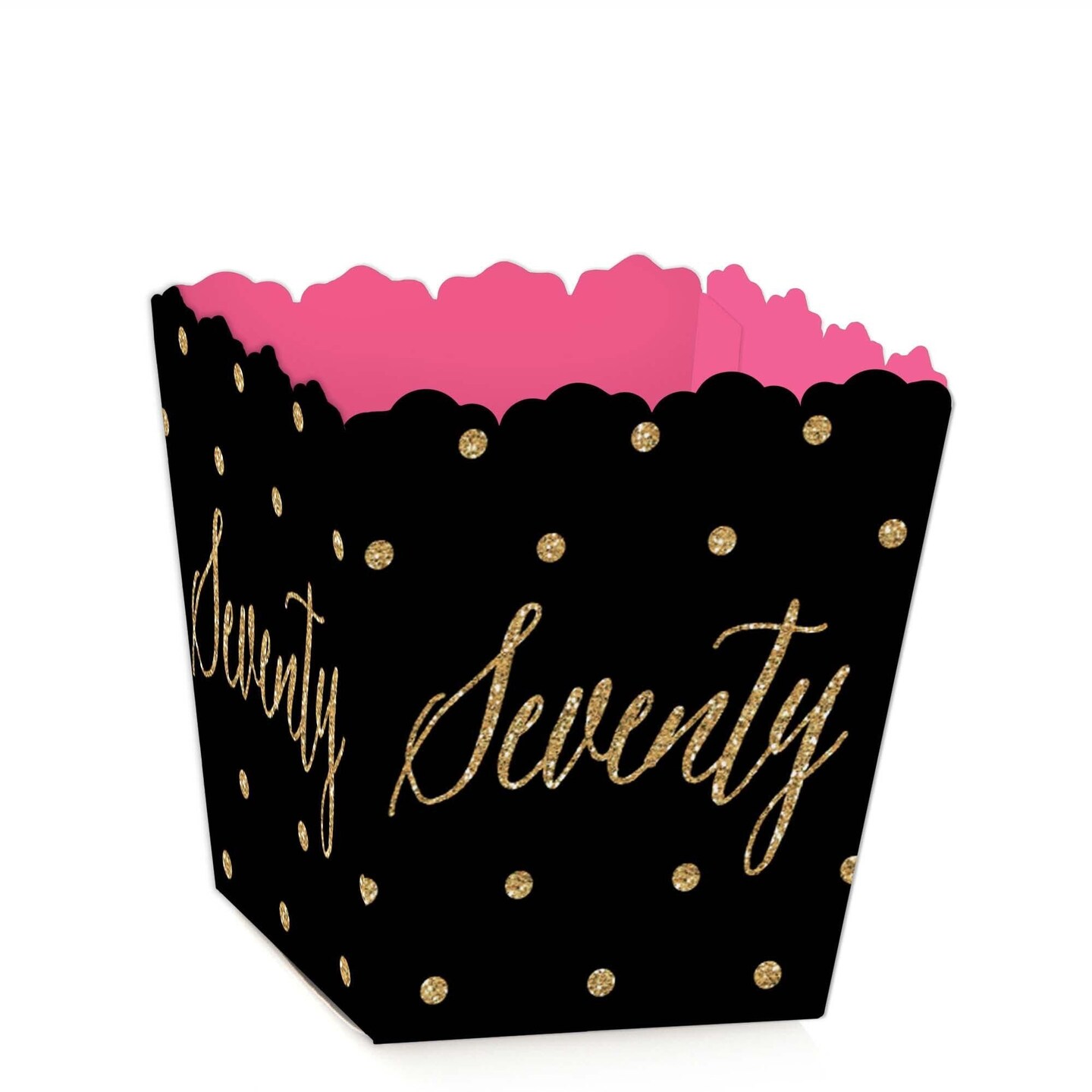Big Dot of Happiness Chic 70th Birthday Pink, Black and Gold Party