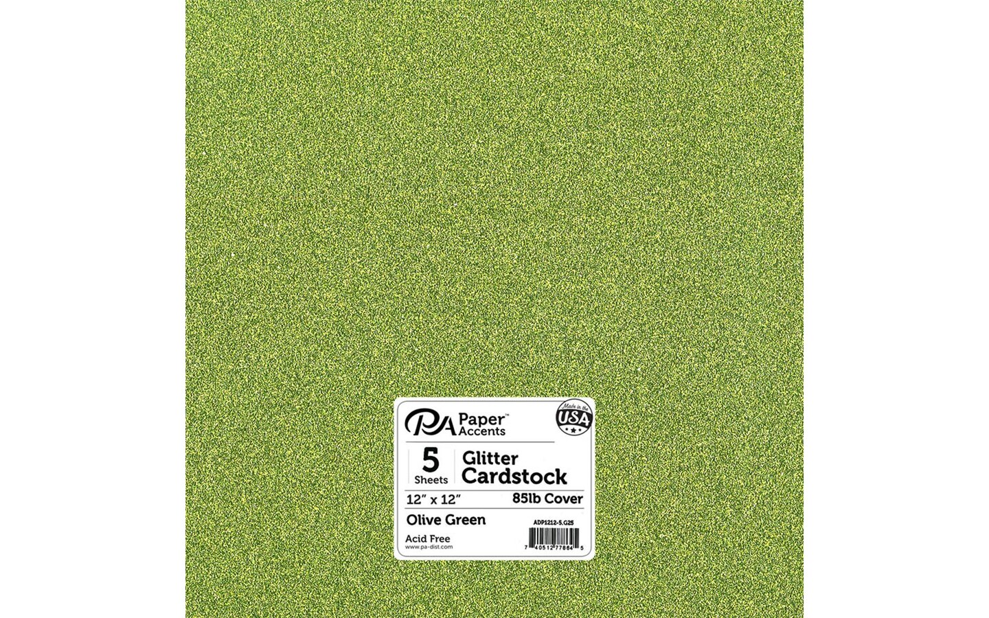 PA Paper Accents Glitter Cardstock 12&#x22; x 12&#x22; Champagne, 85lb colored cardstock paper for card making, scrapbooking, printing, quilling and crafts, 5 piece pack