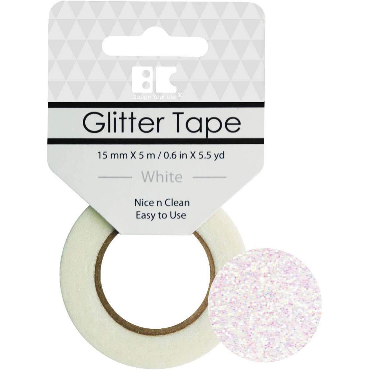 Best Creation Glitter Tape 15Mmx5m-White