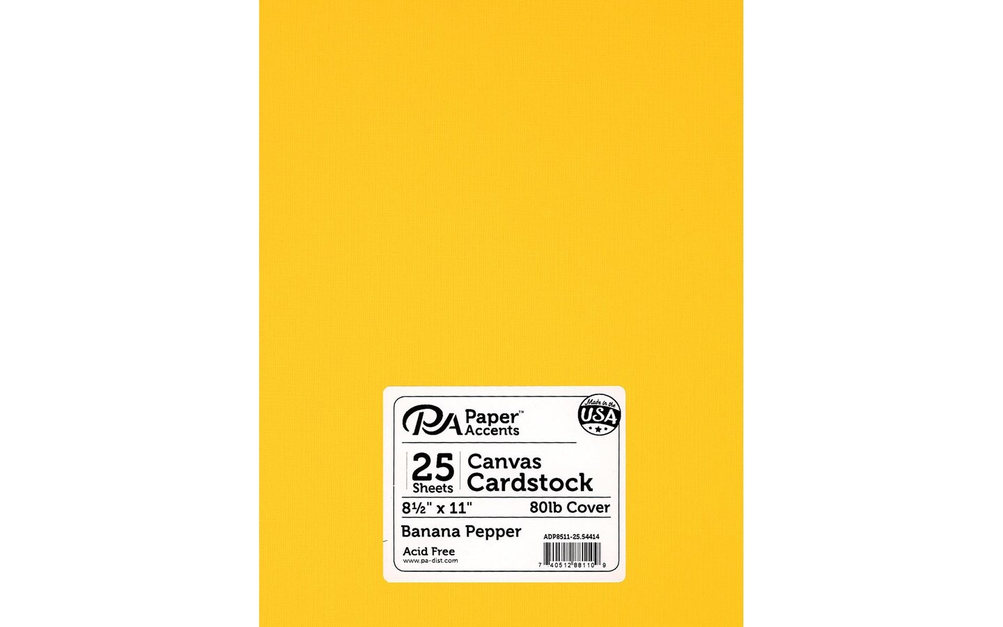 PA Paper Accents Canvas Cardstock 8.5 x 11 Banana Pepper, 80lb colored  cardstock paper for card making, scrapbooking, printing, quilling and  crafts, 25 piece pack