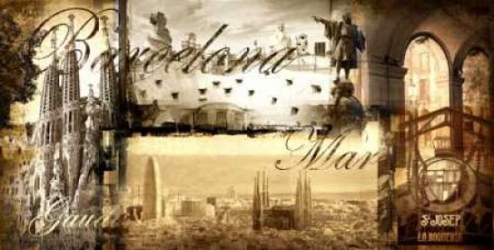 Barcelona Vintage Poster Print by Adamsky - Item # VARPDXADKY005