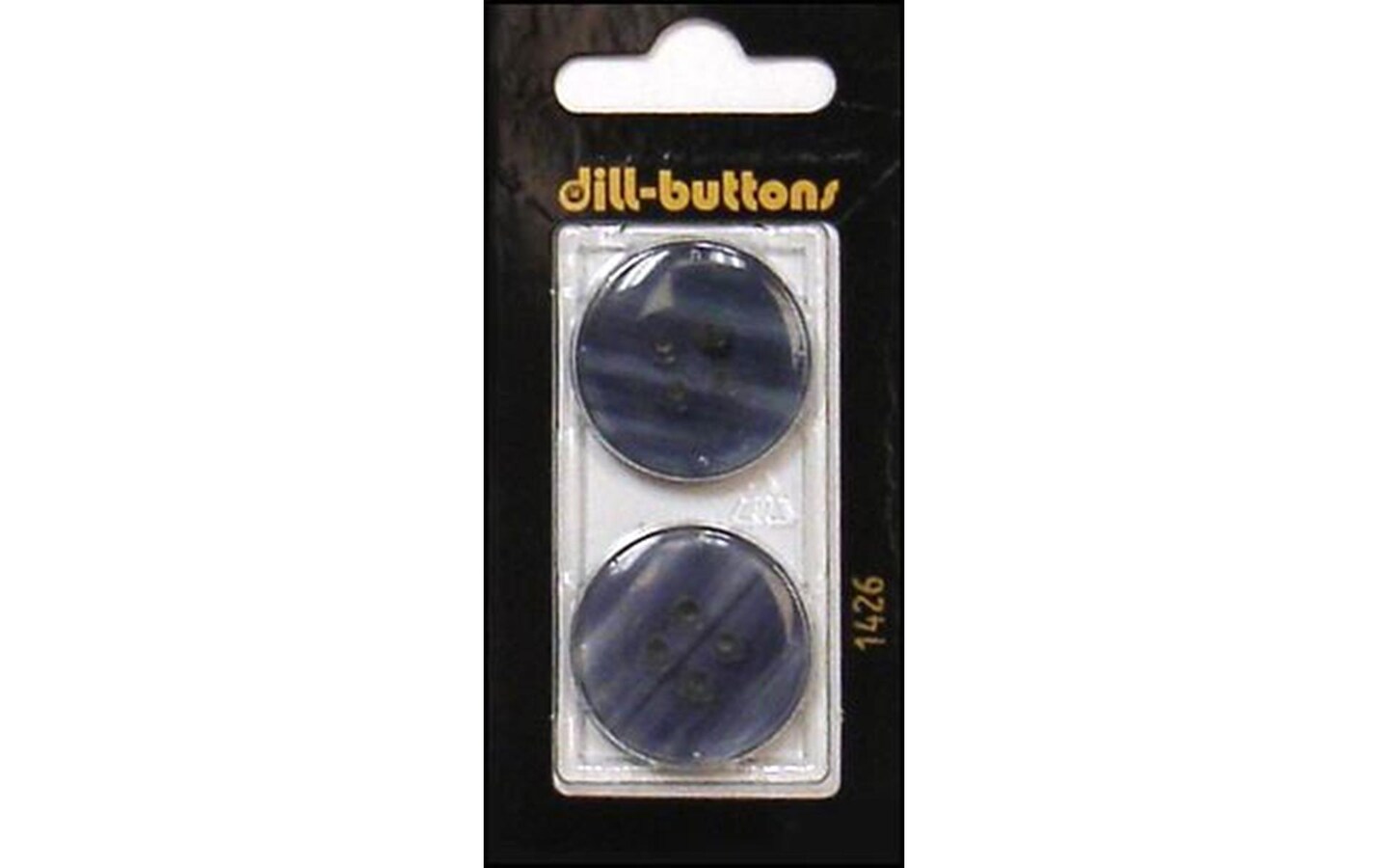Dill Buttons 25mm 2pc 4 Hole Navy