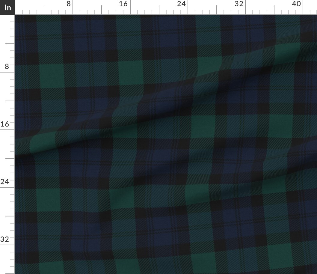 Various Fabrics by the Yard or Fat Quarter Tartan Traditional Textured Plaid Black Preppy Classic Custom Printed Fabric by Spoonflower