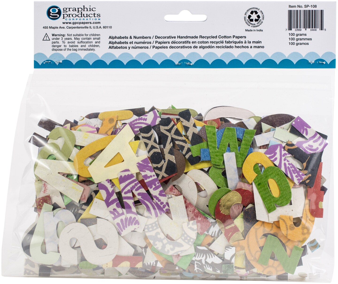 Black Ink Alphabets &#x26; Numbers-Assorted, 100 Grams