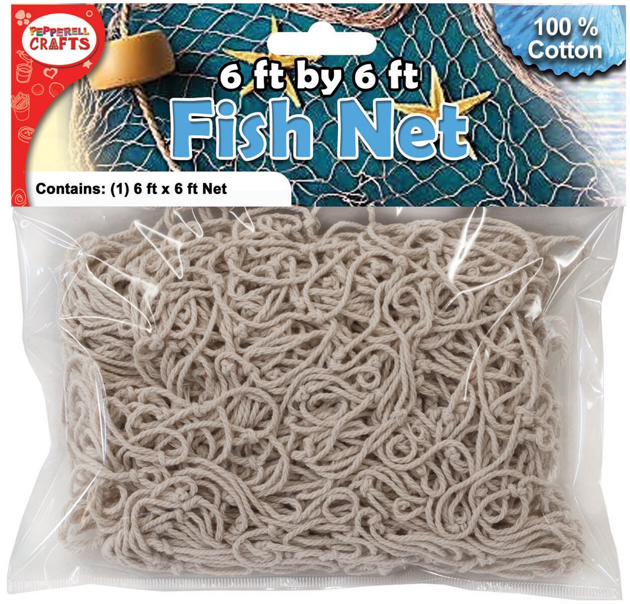 Pepperell Cotton Fish Net-6&#x27;x6&#x27;
