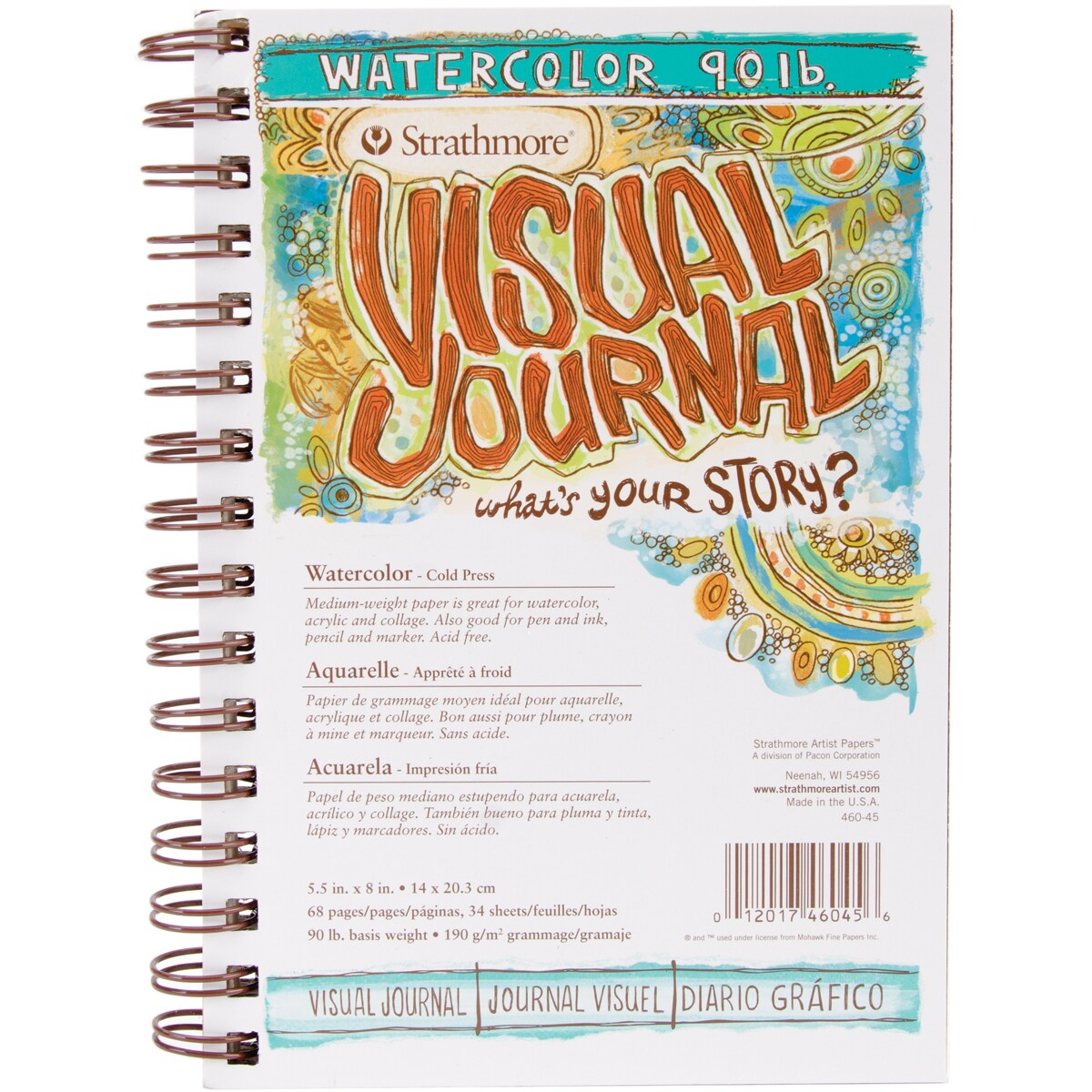 Strathmore Visual Journal Watercolor 5.5&#x22;X8&#x22;-34 Sheets