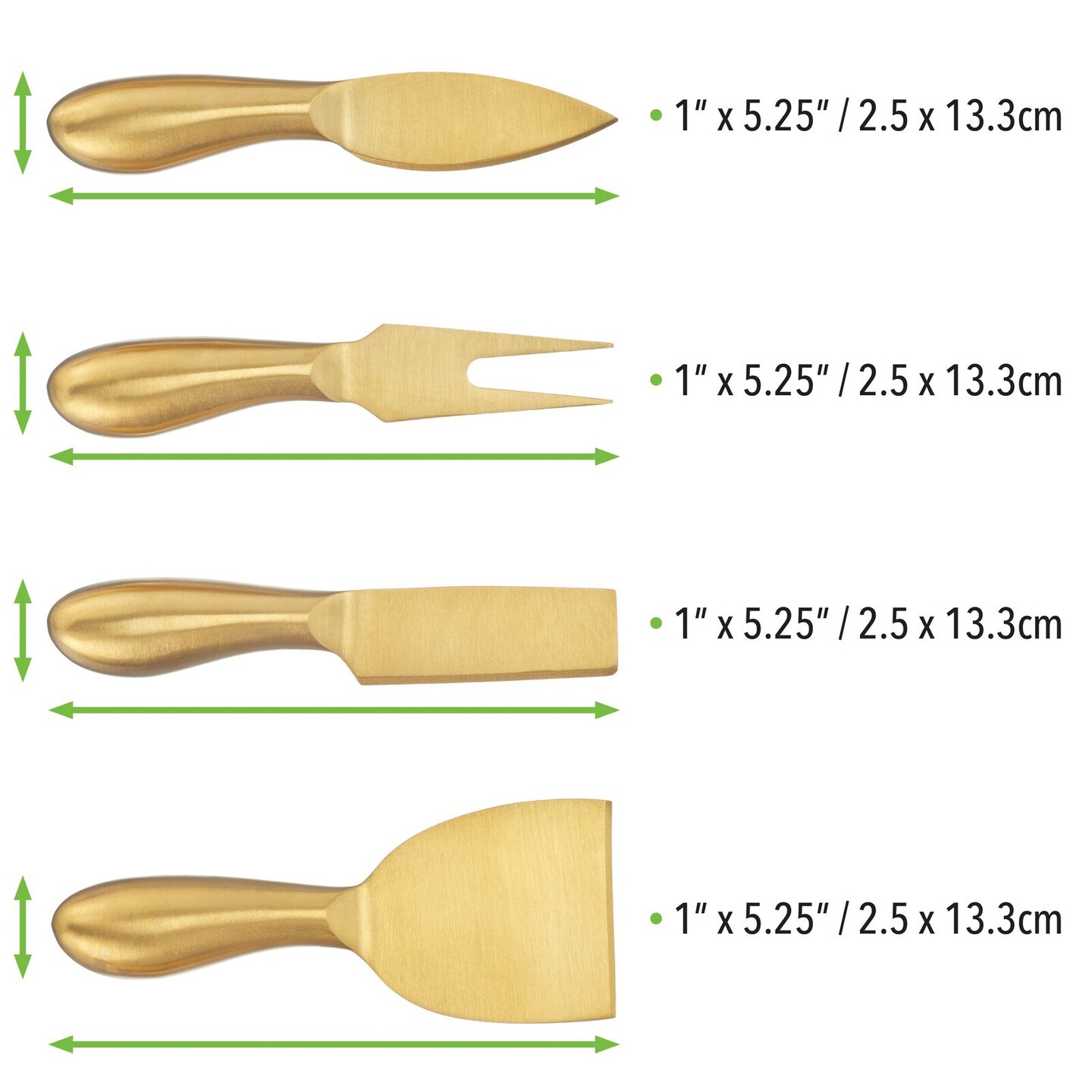 mDesign Mini 4-Piece Charcuterie Board Cheese Knife Utensil Set