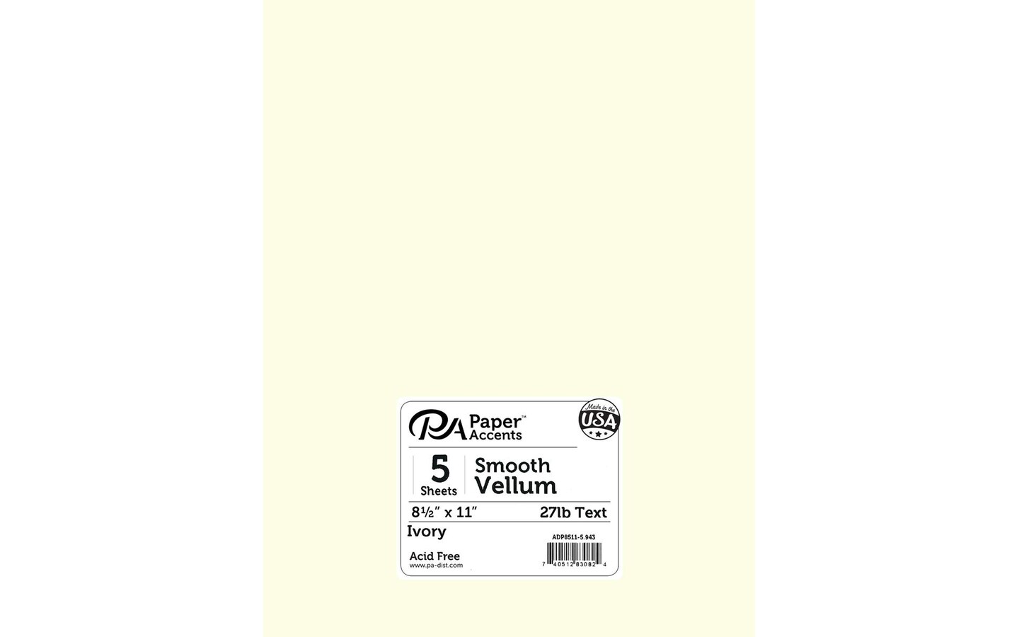 Vellum 8.5x11 27lb Ivory 5pc Michaels