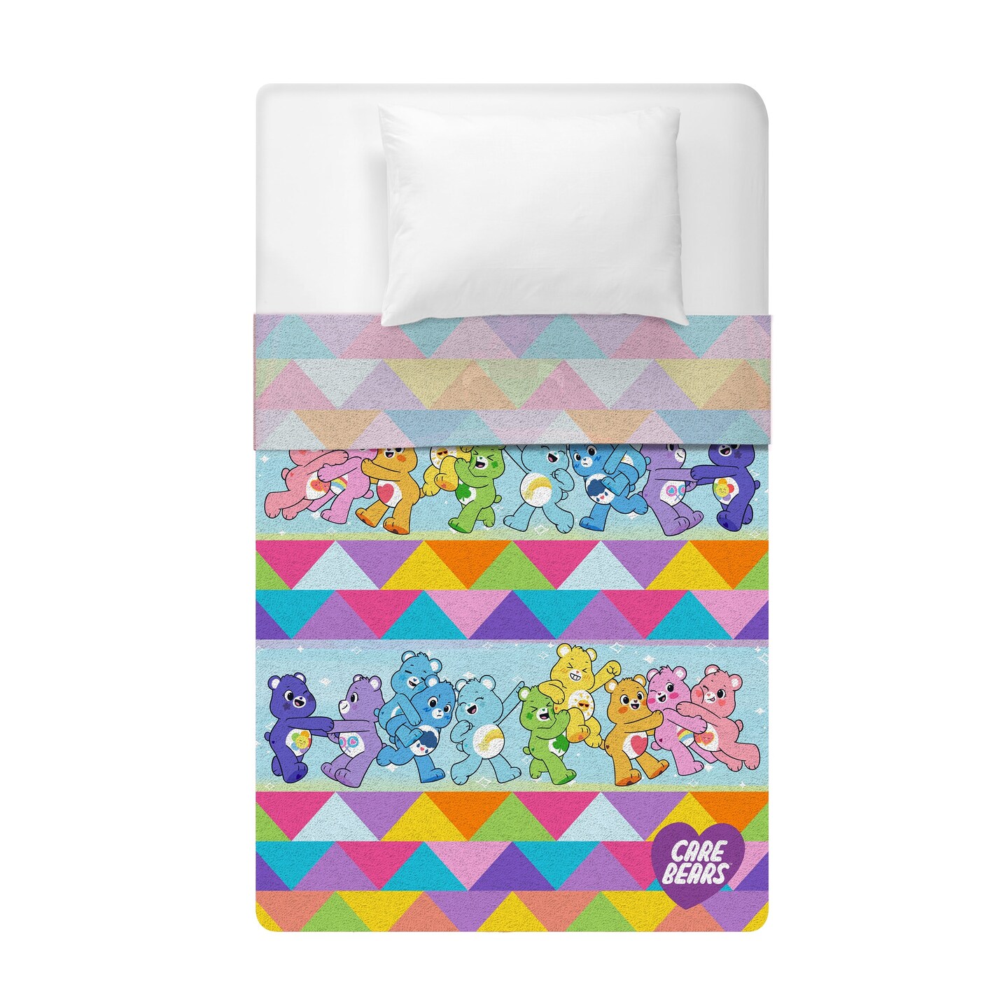 Sleep Squad Care Bears 60&#x201D; x 80&#x201D; Raschel Plush Blanket