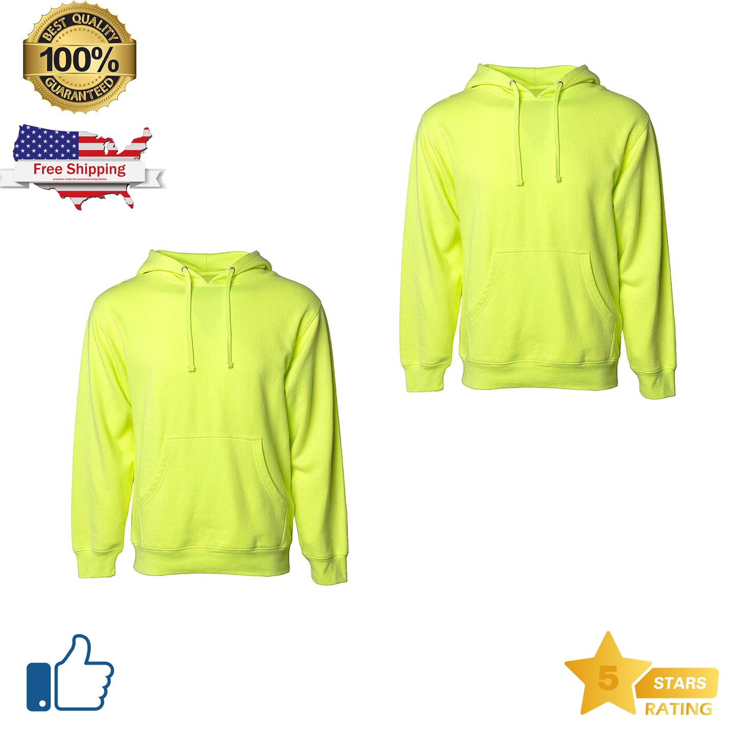 Radyan's Pack Solid Long Sleeve High Visibility Safety Construction  Ropa De Trabajo