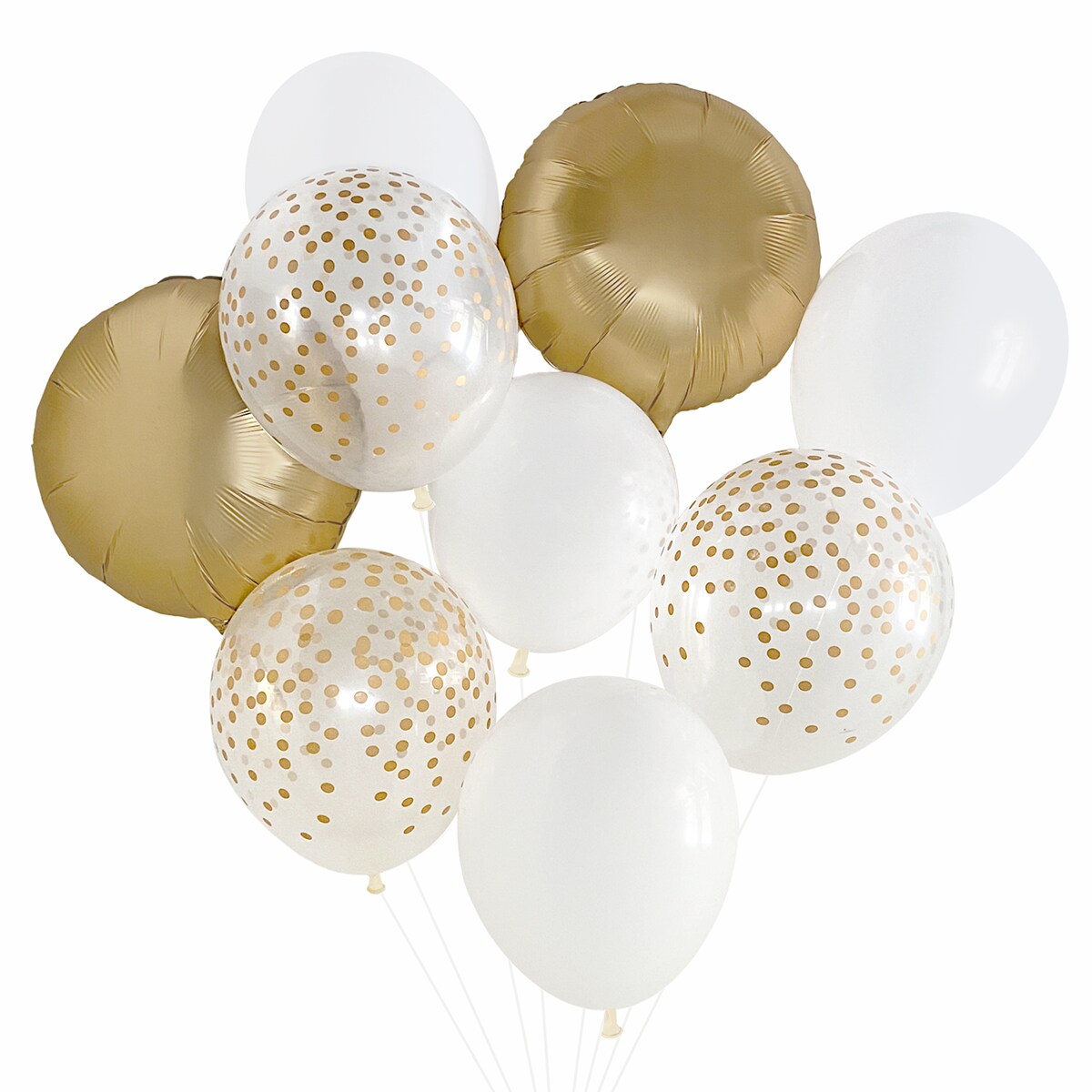 Balloon Bouquet - White &#x26; Gold
