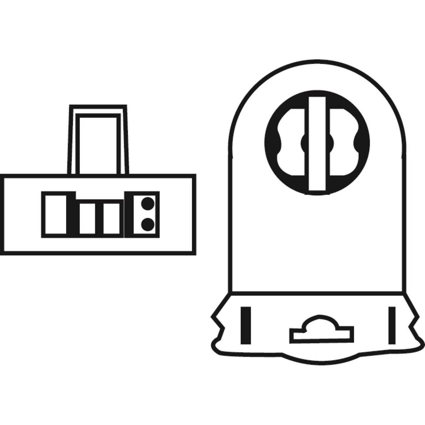 SUNLITE E815 T8 Linear Fluorescent Instant Start Shunted Push Up Socket