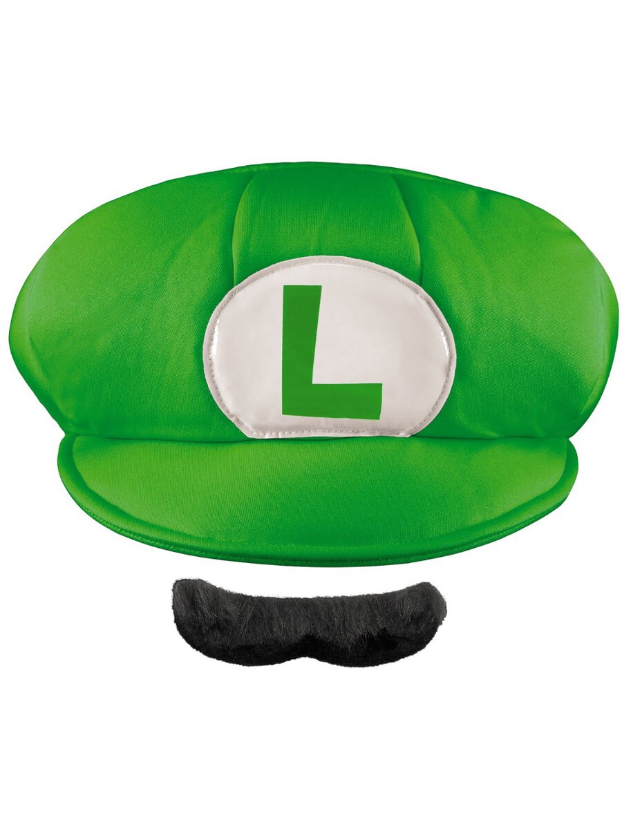 Adults Nintendo Mario Brothers Luigi Mustache And Hat Costume Accessory