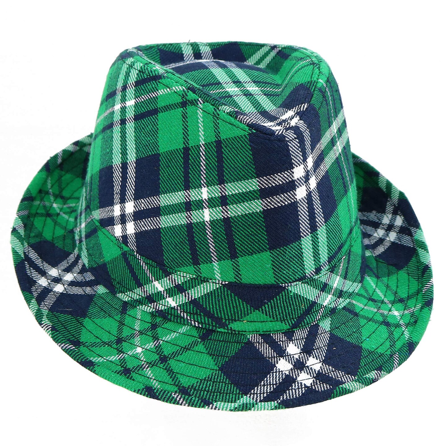 Irish Plaid Green Fedora - St. Patrick's Day Costume Accessories Leprechaun Hat for Men Women and Kids