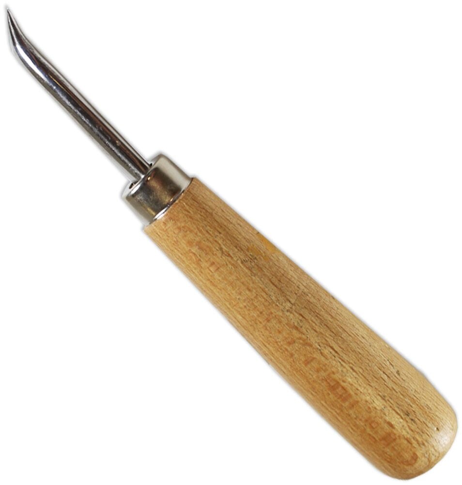 JEWEL TOOL 6 Inch Curved Burnisher with Wooden Handle - TJ9786