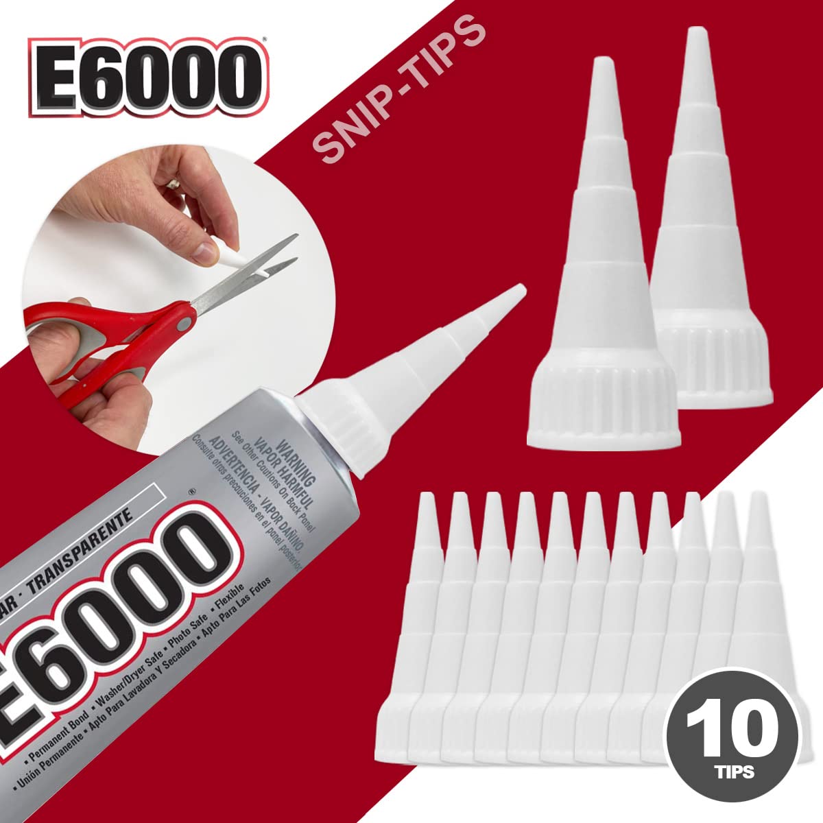 E6000 Jewelry and Bead Adhesive Bundle: Includes 4 Precision Applicator  Tips and a Set of 5 Nail Dotting Tools - Double-Headed with Various Sizes  for