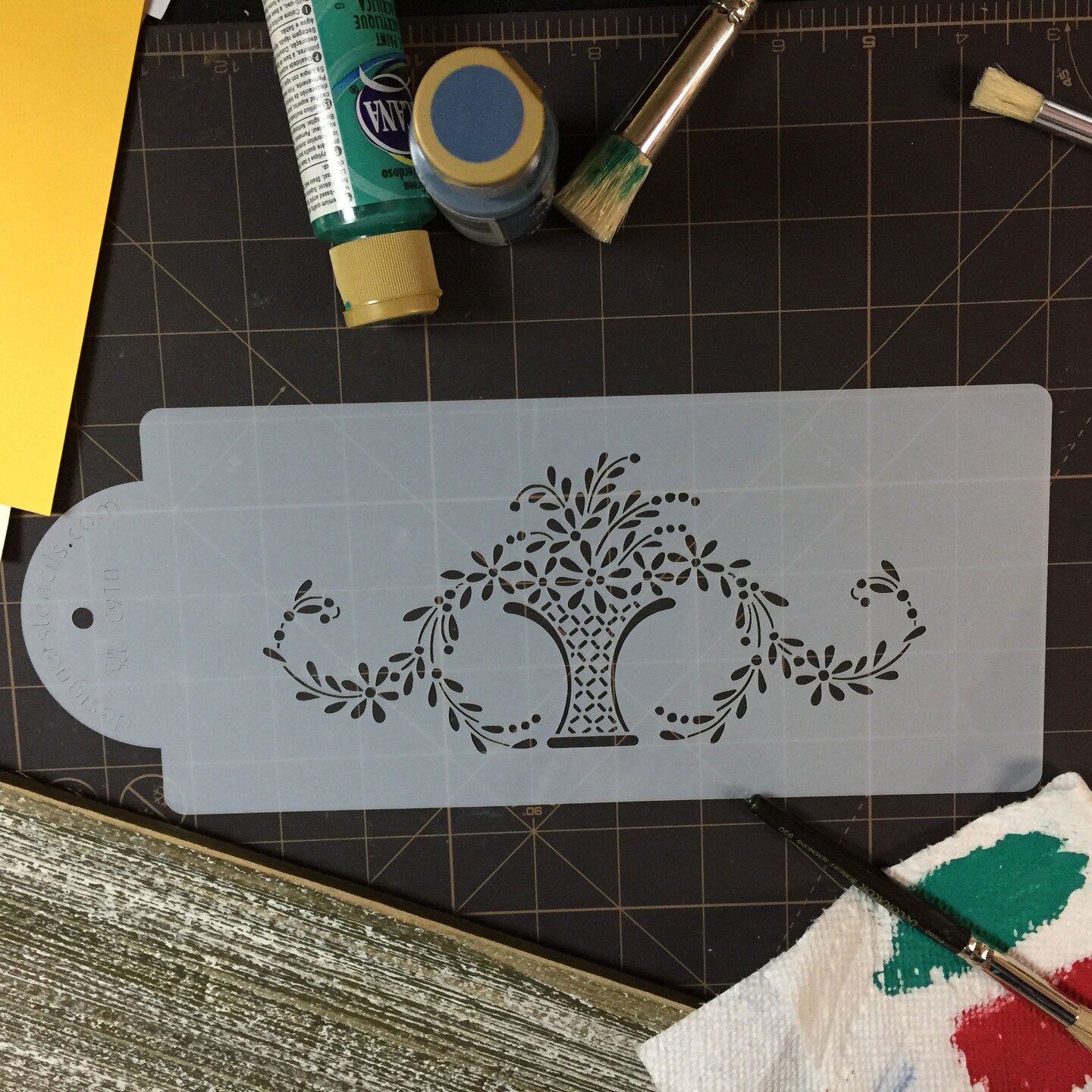 Wedding Basket Cake Stencil Side | C910 by Designer Stencils | Cake Decorating Tools | Baking Stencils for Royal Icing, Airbrush, Dusting Powder | Reusable Plastic Food Grade Stencil for Cakes | Easy to Use &#x26; Clean Cake Stencil
