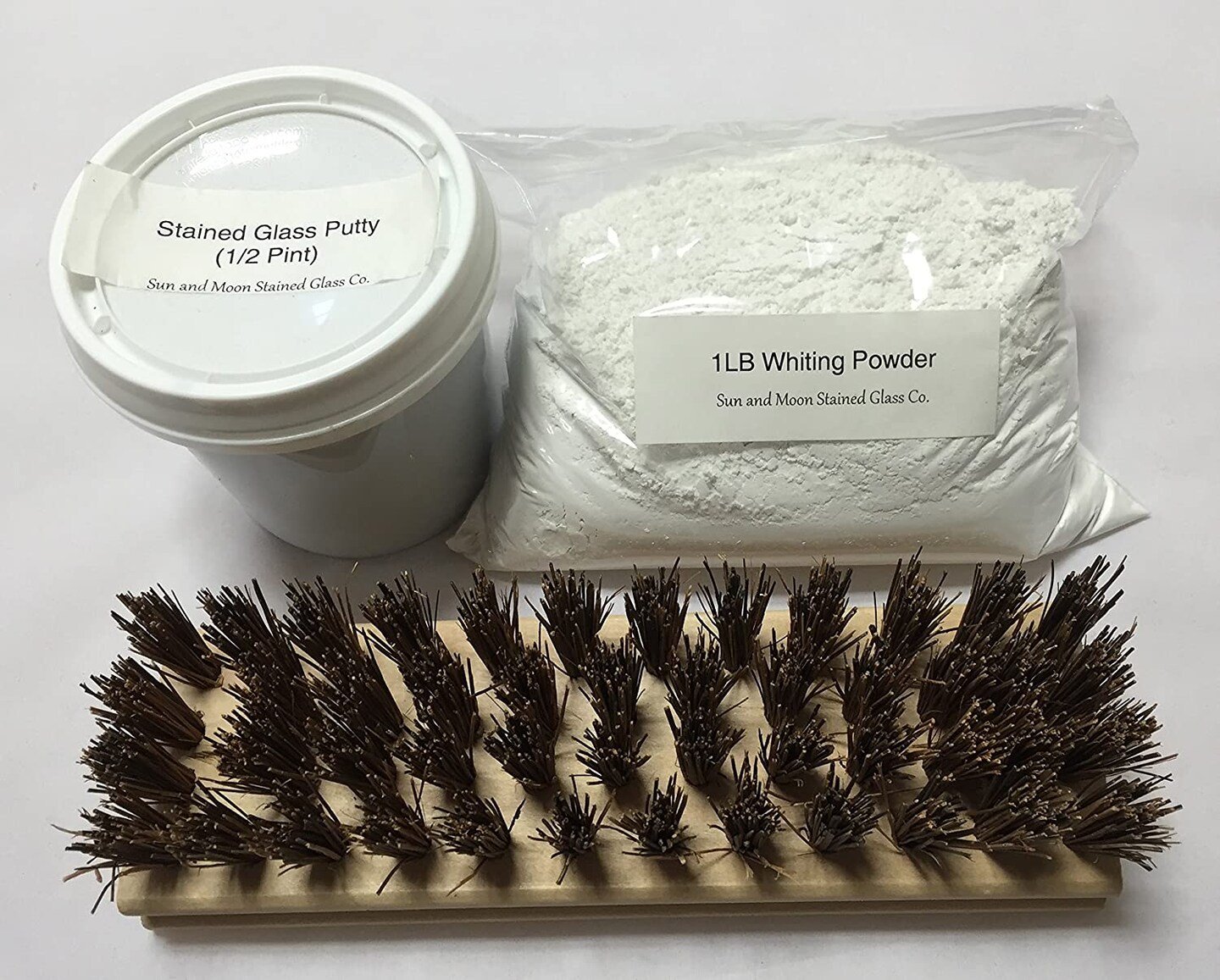 Stained Glass Putty , 1LB Whiting Powder &#x26; Cement Brush