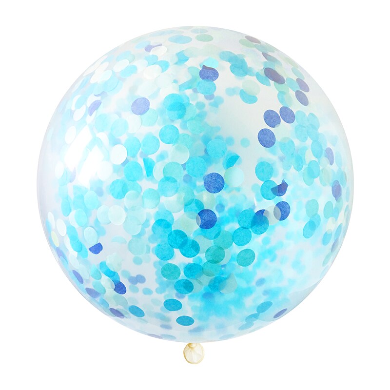 Jumbo Confetti Balloon &#x26; Tassel Tail - Blue Party