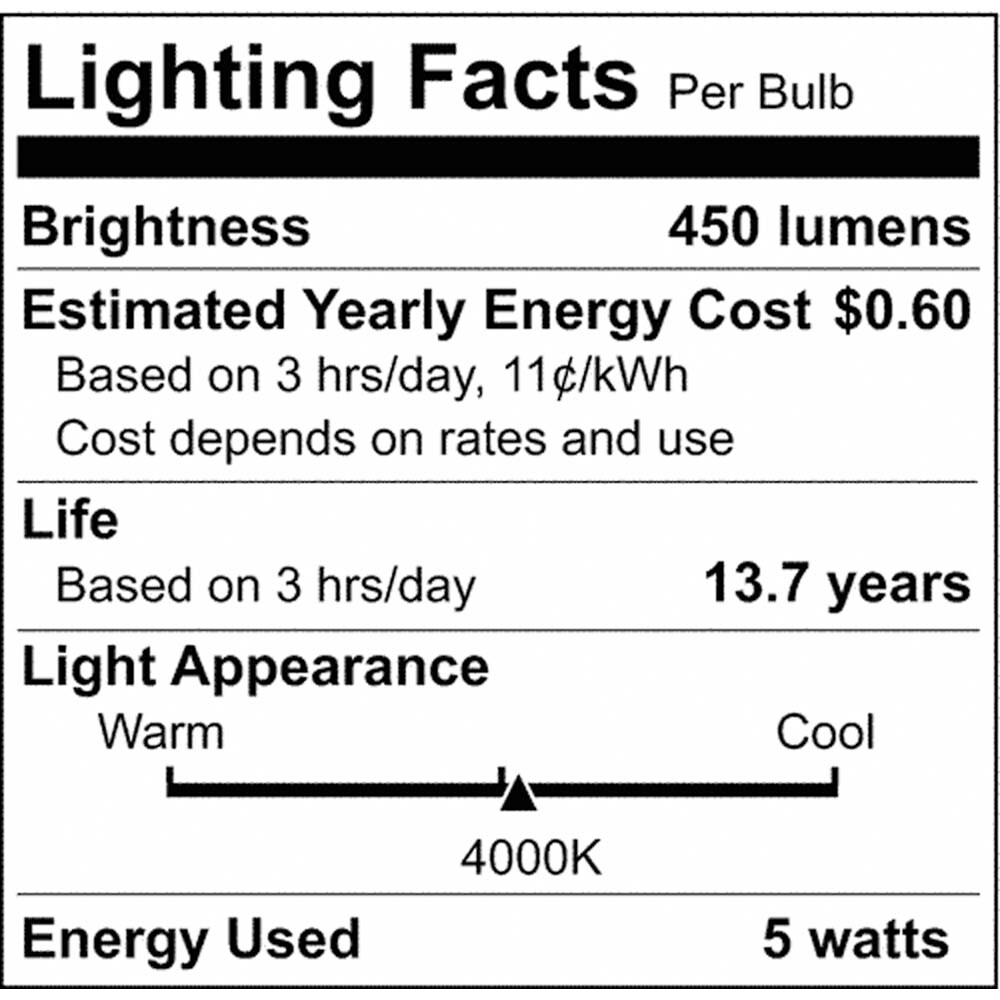 Satco 5w LED Bulb A15 Clear Finish 4000K - 40w-equiv