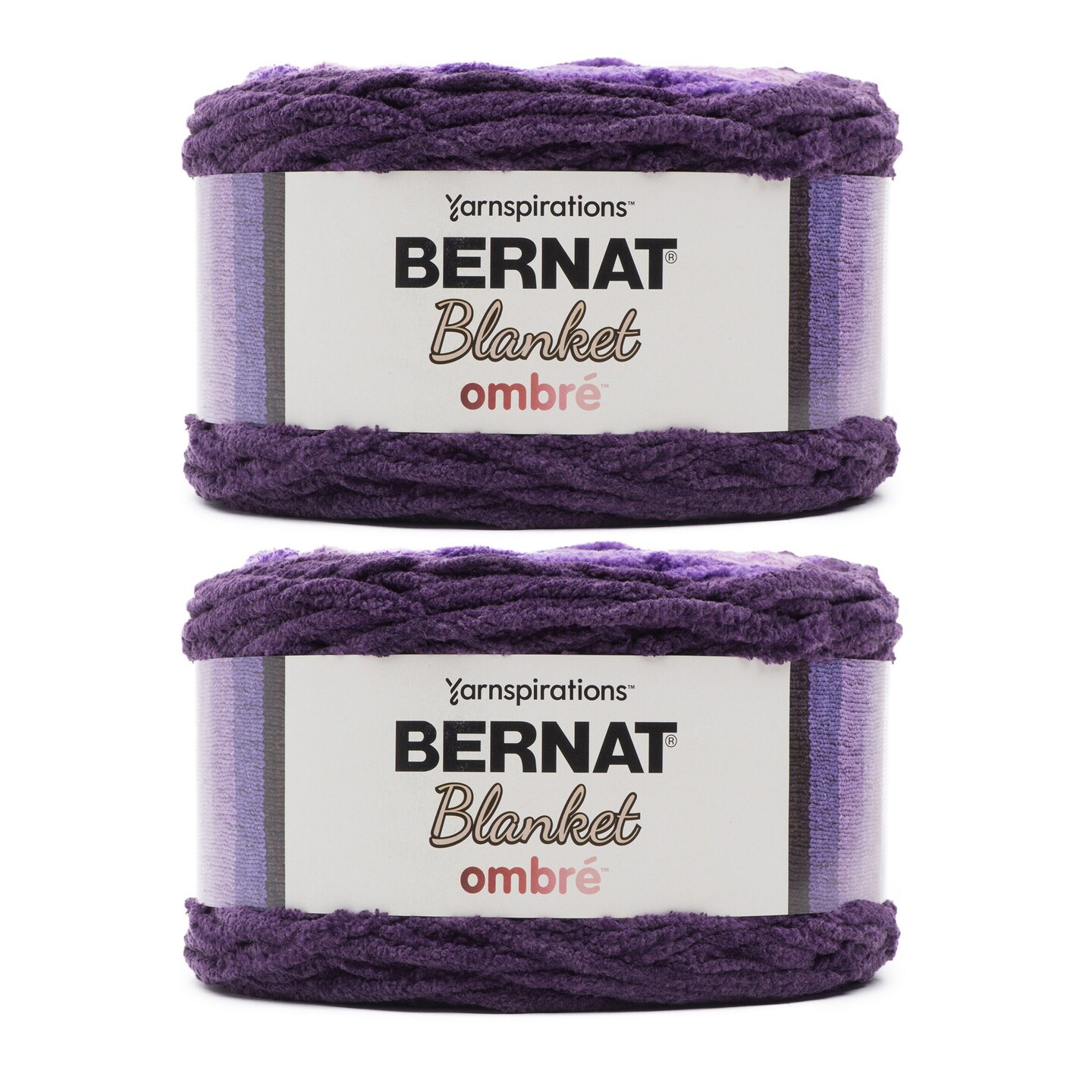 Bernat Blanket Ombre Cool Purple Ombre Yarn - 2 Pack of 300g/10.5oz -  Polyester - 6 Super Bulky - 220 Yards - Knitting/Crochet
