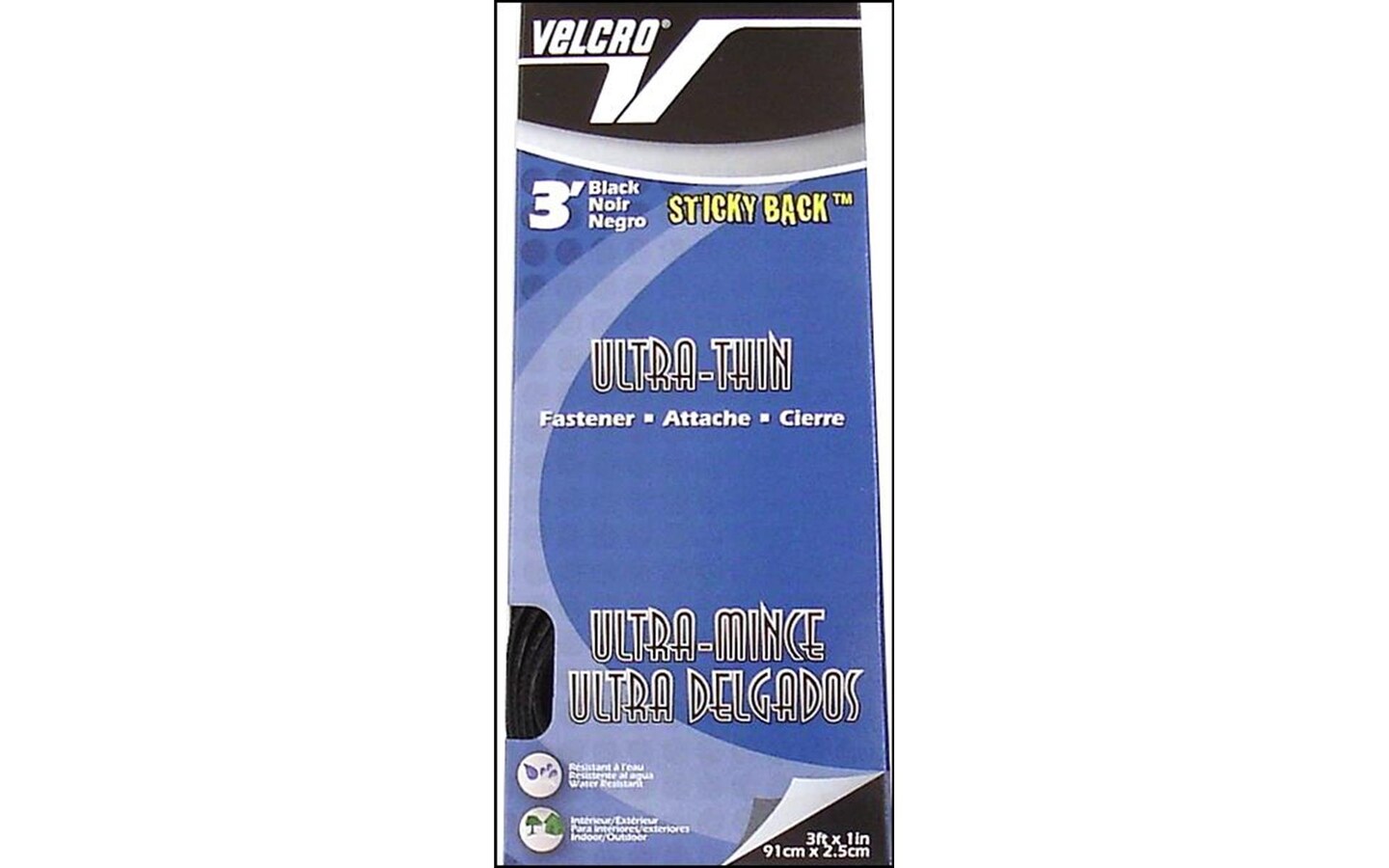 ULTRA THIN VELCRO TAPE BLACK 1 X 3' 