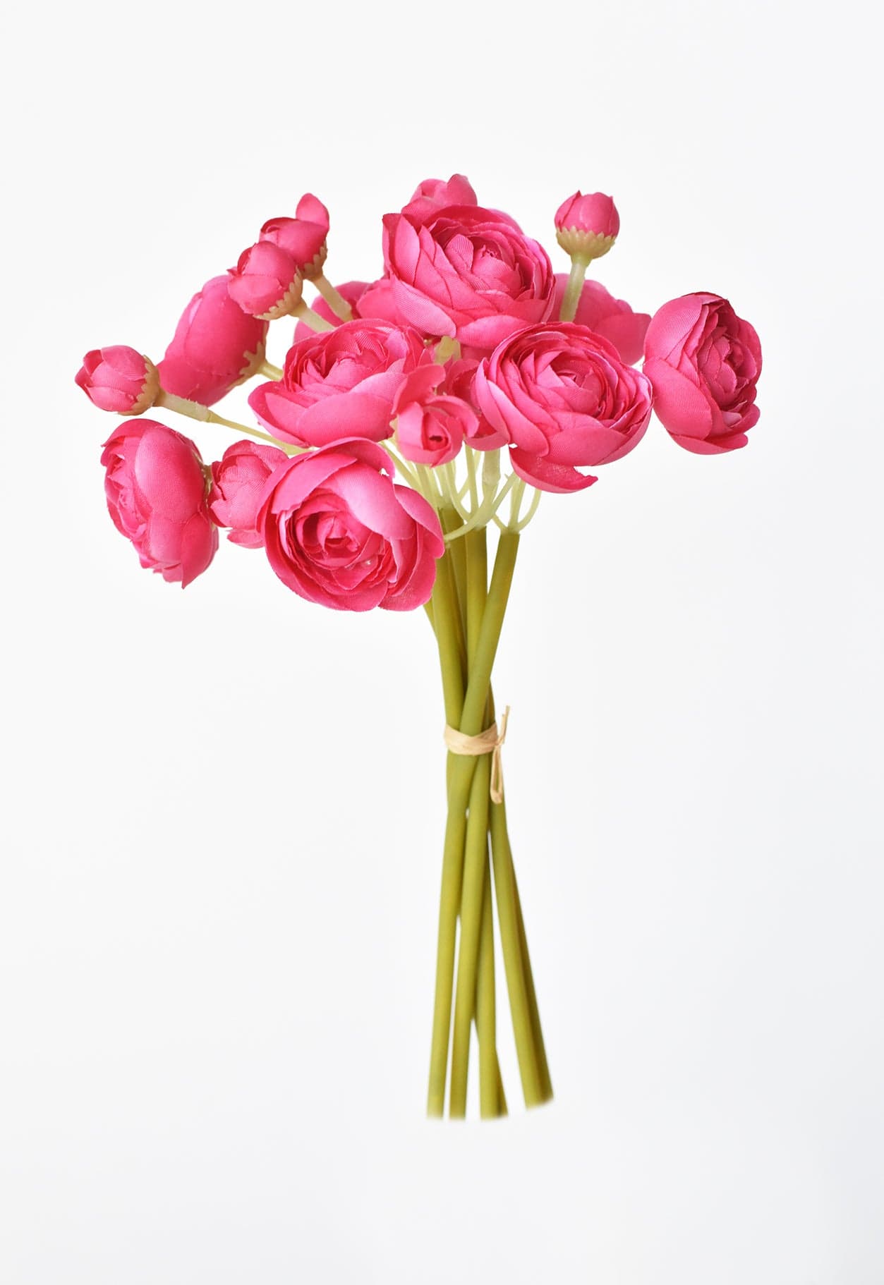 10.5&#x22; Faux Dark Pink Ranunculus Stem Bundle