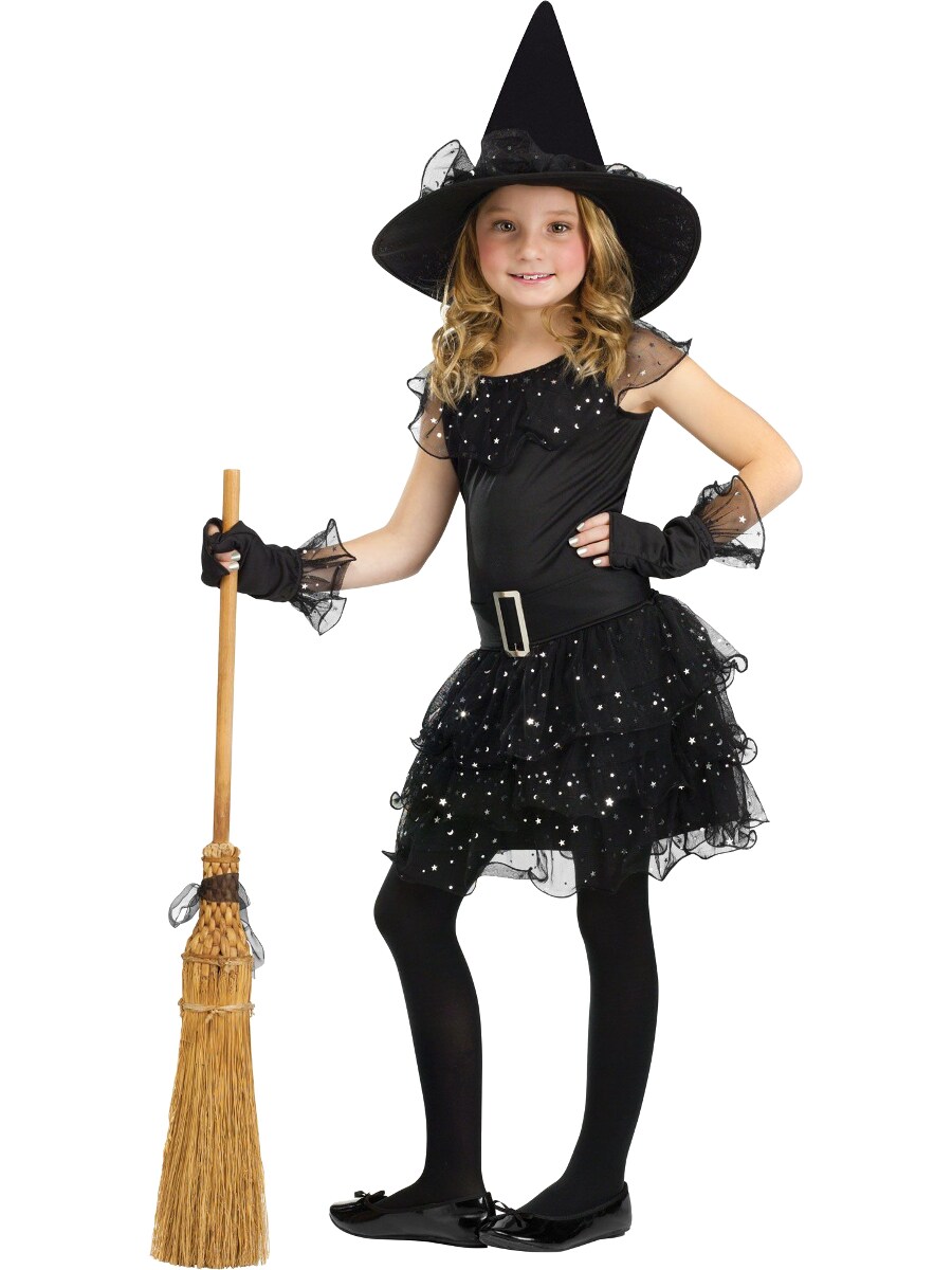 Black Glitter Witch Girl&#x27;s Costume