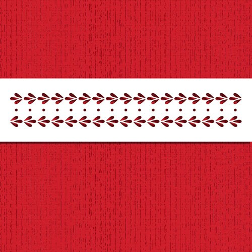 Summertime Garden Triple Beaded Cake Stencil Border Side | C964 by Designer Stencils | Cake Stencils for Royal Icing, Airbrush, Dusting Powder |