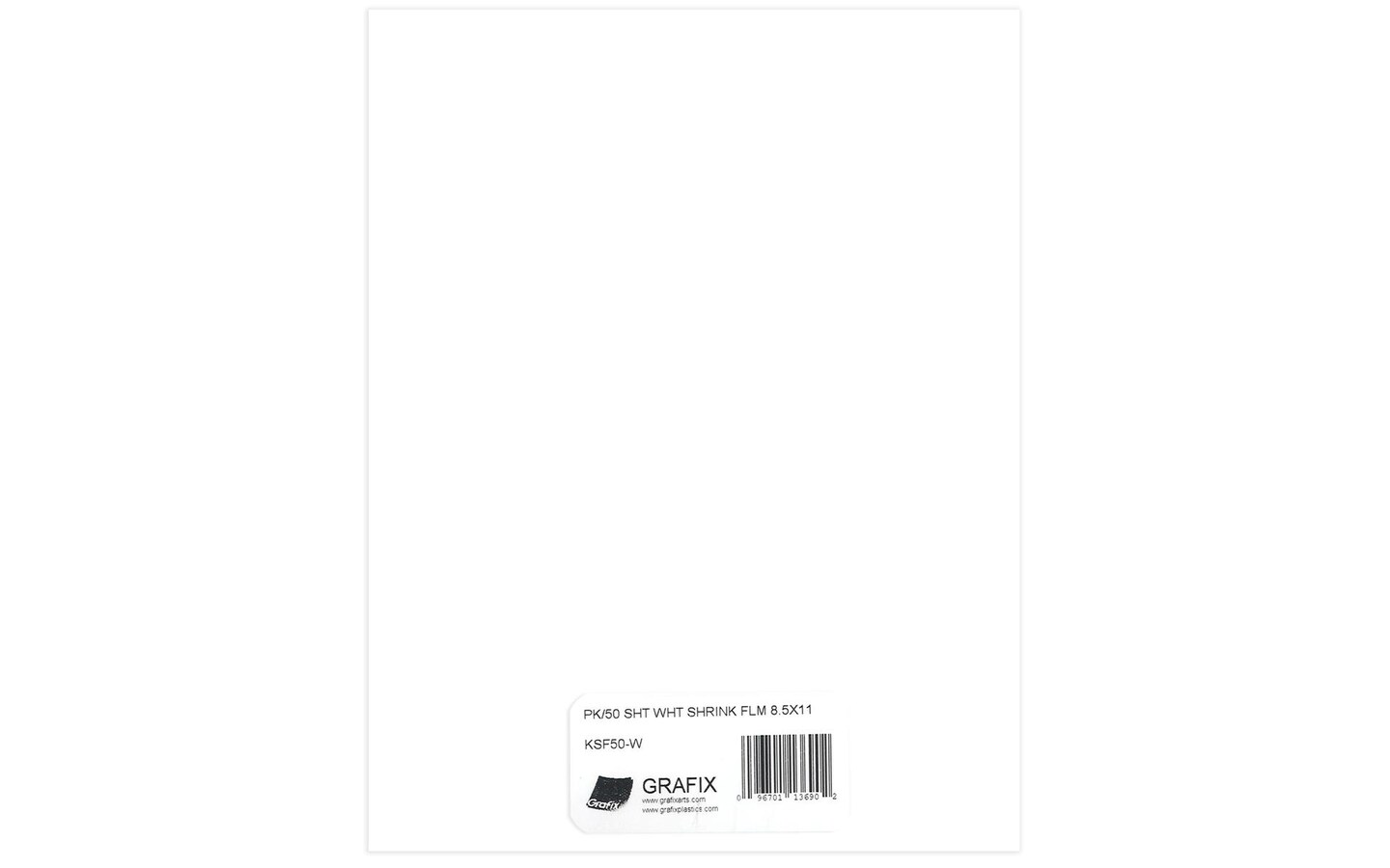Grafix Shrink Film 8.5X11&#x22; 50Pc White
