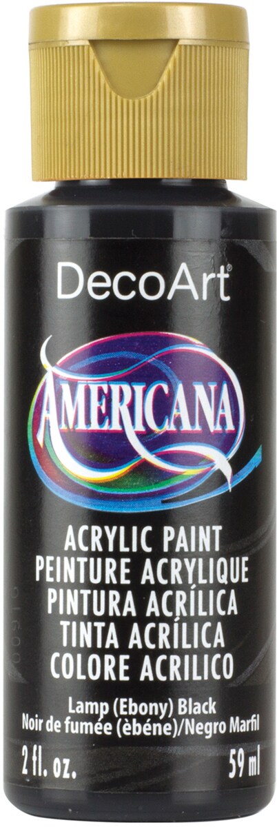 Multipack of 6 - Americana Acrylic Paint 2oz-Ebony Black - Opaque