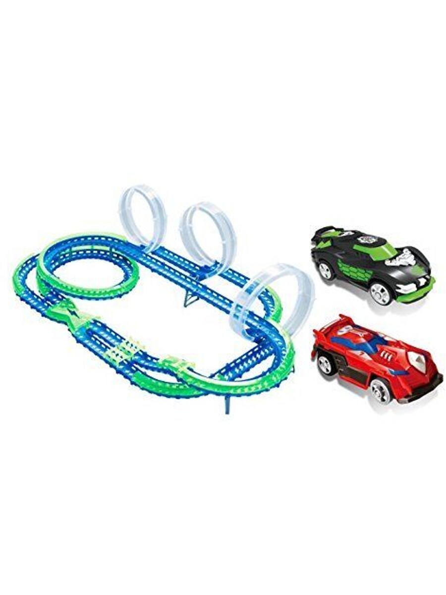 Wave Racers Mega-Match Raceway With Track And Vehicles Playset