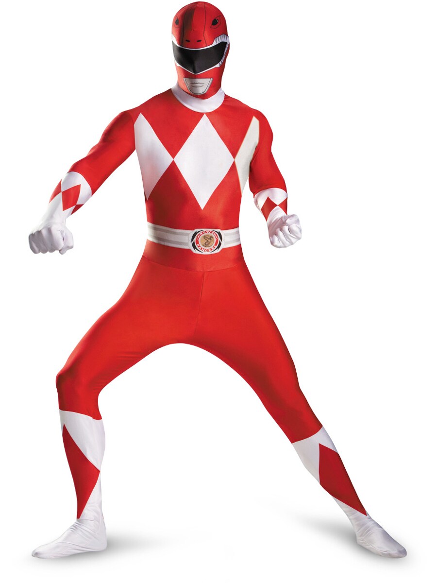 Disney Power Rangers Red Ranger Mens Adults Bodysuit Costume